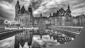  Presentation with castle - Presentation with film genre - mysterious castle background and a gray colored foreground