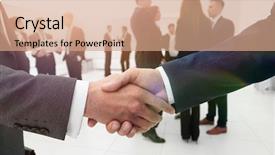  Presentation with partners - Cool new presentation with b whandshake - closeup of handshake of business backdrop and a coral colored foreground