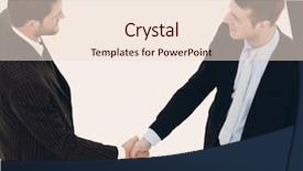  Presentation with small business growth and profit - PPT theme enhanced with b whandshake - full growth handshake business partners background and a lemonade colored foreground