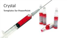  Presentation with injection - Colorful presentation theme enhanced with b12 - syringe and injection needle backdrop and a white colored foreground