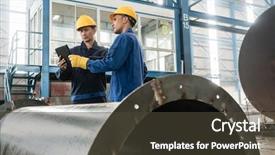  Presentation with information - Beautiful slides featuring b2b - asian experts checking information backdrop and a tawny brown colored foreground