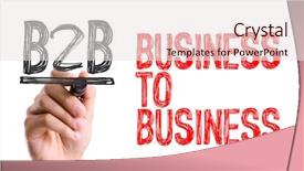  Presentation with marker - Cool new slide set with b2b - hand with marker writing backdrop and a sky blue colored foreground