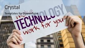 Presentation with cityscape - Audience pleasing PPT layouts consisting of b2b - make technology work for you backdrop and a light blue colored foreground