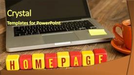  Presentation with rubiks cube - PPT layouts featuring b2b e commerce - homepage written on a wooden background and a wine colored foreground