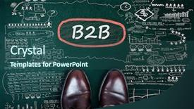  Presentation with shoes - Theme with b2b word and business shoes background and a ocean colored foreground