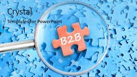  Presentation with puzzle - Colorful presentation theme enhanced with b2b word on puzzle background backdrop and a light blue colored foreground