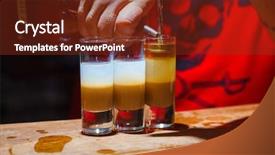  Presentation with cocktail bar - Slide deck with b52 - alcohol drink on bar cocktail background and a  colored foreground