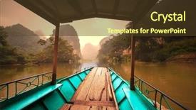  Presentation with vietnam - PPT theme enhanced with ba be national park vietnam background and a tawny brown colored foreground