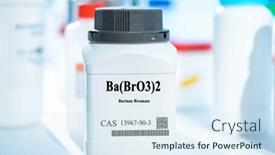  Presentation with laboratory chemical white - PPT theme having ba-bro3-2-barium-bromate background and a sky blue colored foreground
