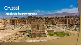  Presentation with middle east - PPT theme with baalbek in beeka valley background and a teal colored foreground