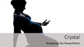  Presentation with pregnant woman - Beautiful PPT layouts featuring babbies - beautiful caucasian pregnant woman holding backdrop and a  colored foreground