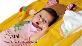  Presentation with happy kids at indoor playground - PPT layouts consisting of babbies - indoor portrait with happy young background and a gold colored foreground