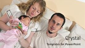  Presentation with family - PPT theme featuring babbies - indoor portrait with happy young background and a  colored foreground