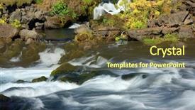  Presentation with river flowing - Colorful theme enhanced with babbling brook - fast flowing river iceland backdrop and a tawny brown colored foreground