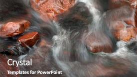  Presentation with river flowing - Beautiful PPT layouts featuring babbling brook - river water flowing past rocks backdrop and a dark gray colored foreground