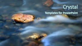  Presentation with river flowing - Slides having babbling brook - river water flowing past solid background and a ocean colored foreground