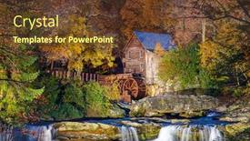  Presentation with virginia - PPT theme having babcock-state-park-west-virginia background and a tawny brown colored foreground