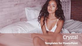  Presentation with sexy girl - Slide set featuring babe - beautiful sexy lady in panties background and a coral colored foreground