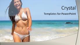  Presentation with hawaii - PPT layouts enhanced with babe - people having summer beach fun background and a light blue colored foreground