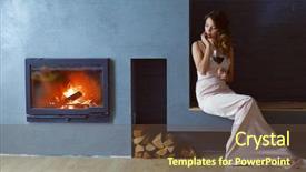  Presentation with sexy - Slide set enhanced with babe - sexy woman in front background and a tawny brown colored foreground