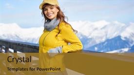  Presentation with snow day - Beautiful presentation featuring babe - winter woman portrait outdoors snow backdrop and a gold colored foreground