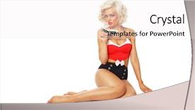  Presentation with sexy - Colorful PPT theme enhanced with babe - young beautiful sexy tanned blonde backdrop and a white colored foreground