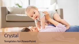  Presentation with motherhood - Theme consisting of moms babies - family and motherhood concept background and a coral colored foreground