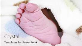  Presentation with babies - Audience pleasing presentation consisting of babies foot taken closeup with blanket around it backdrop and a lemonade colored foreground