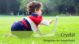 Presentation with cute baby - Cool new presentation theme with babies genius - cute baby boy playing backdrop and a  colored foreground