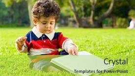  Presentation with cute baby - PPT theme having babies genius - cute baby boy playing background and a  colored foreground