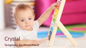  Presentation with cute baby - Slide deck consisting of babies genius - cute little baby playing background and a lemonade colored foreground