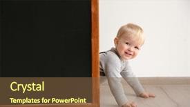  Presentation with blackboard - PPT theme enhanced with babies genius - cute little boy and blackboard background and a tawny brown colored foreground
