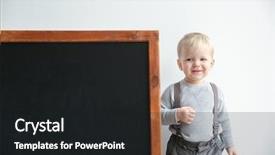  Presentation with blackboard - Slide set featuring babies genius - cute little boy and blackboard background and a  colored foreground