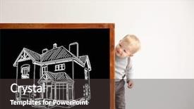  Presentation with blackboard - Audience pleasing PPT layouts consisting of babies genius - cute little boy and drawing backdrop and a dark gray colored foreground