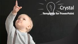  Presentation with cute girlish - Slide deck enhanced with babies genius - cute little boy with blackboard background and a dark gray colored foreground