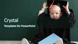  Presentation with hat - Colorful presentation theme enhanced with babies genius - cute little boy with book backdrop and a tawny brown colored foreground
