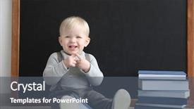  Presentation with tan book stack stacks of books - Beautiful slide set featuring babies genius - cute little boy with books backdrop and a dark gray colored foreground