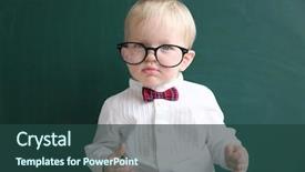  Presentation with blackboard - Presentation design featuring babies genius - cute little boy with glasses background and a  colored foreground