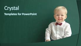  Presentation with pointer - Audience pleasing presentation design consisting of babies genius - cute little boy with pointer backdrop and a  colored foreground