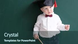  Presentation with pointer - Audience pleasing presentation design consisting of babies genius - cute little boy with pointer backdrop and a tawny brown colored foreground