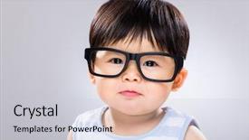  Presentation with little boy - Presentation theme consisting of babies genius - little boy wearing spectacles background and a  colored foreground