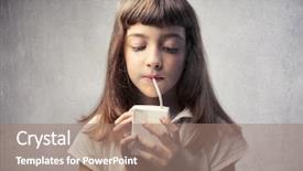  Presentation with mango juice fresh tropical fruit - PPT layouts with babies genius - little girl drinking fruit juice background and a  colored foreground