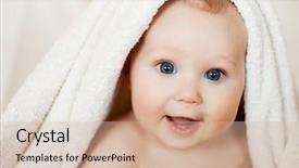  Presentation with quilt - Colorful slide deck enhanced with babies good - beautiful smiling baby wrapped backdrop and a soft green colored foreground