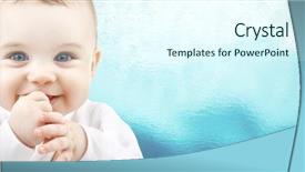  Presentation with happiness - Audience pleasing presentation theme consisting of babies good - child people and happiness concept backdrop and a cool aqua colored foreground