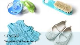  Presentation with dress shoes - Beautiful slides featuring babies good - pacifiers baby hairbrush baby girl backdrop and a light blue colored foreground
