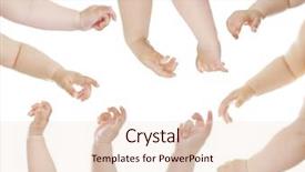  Presentation with babies - Colorful slides enhanced with babies hands isolated on white backdrop and a lemonade colored foreground