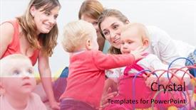  Presentation with daycare - Presentation theme having babies while playing with multicolor background and a coral colored foreground