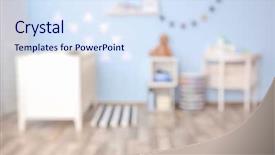  Presentation with children - Theme enhanced with baby - blurred view of beautiful children background and a sky blue colored foreground