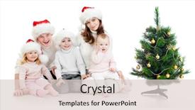  Presentation with family tree - Amazing slides having new year s baby - happy family in santa's hats backdrop and a lemonade colored foreground