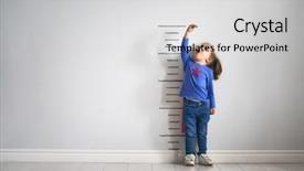  Presentation with measuring - Presentation with baby - little child is playing superhero background and a light gray colored foreground